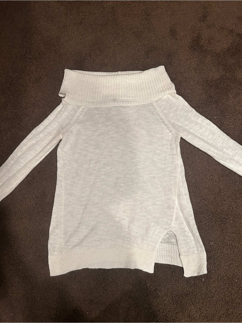 Michael Stars Cream Off-Shoulder Ribbed Knit Sweater Size S